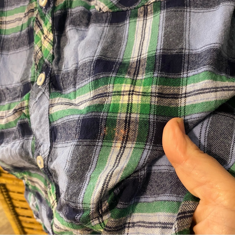 Aerie flannel Blue and Green mixed Plaid Pajama Set Med top large bottoms - Picture 7 of 9